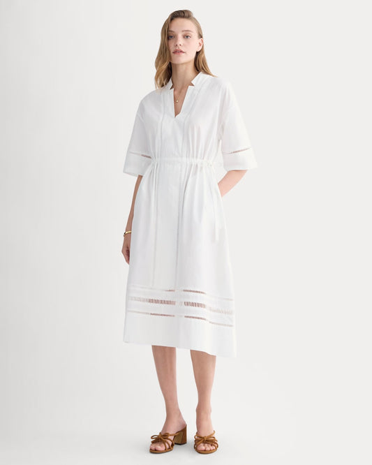 The Lace Trim Caftan Dress | White