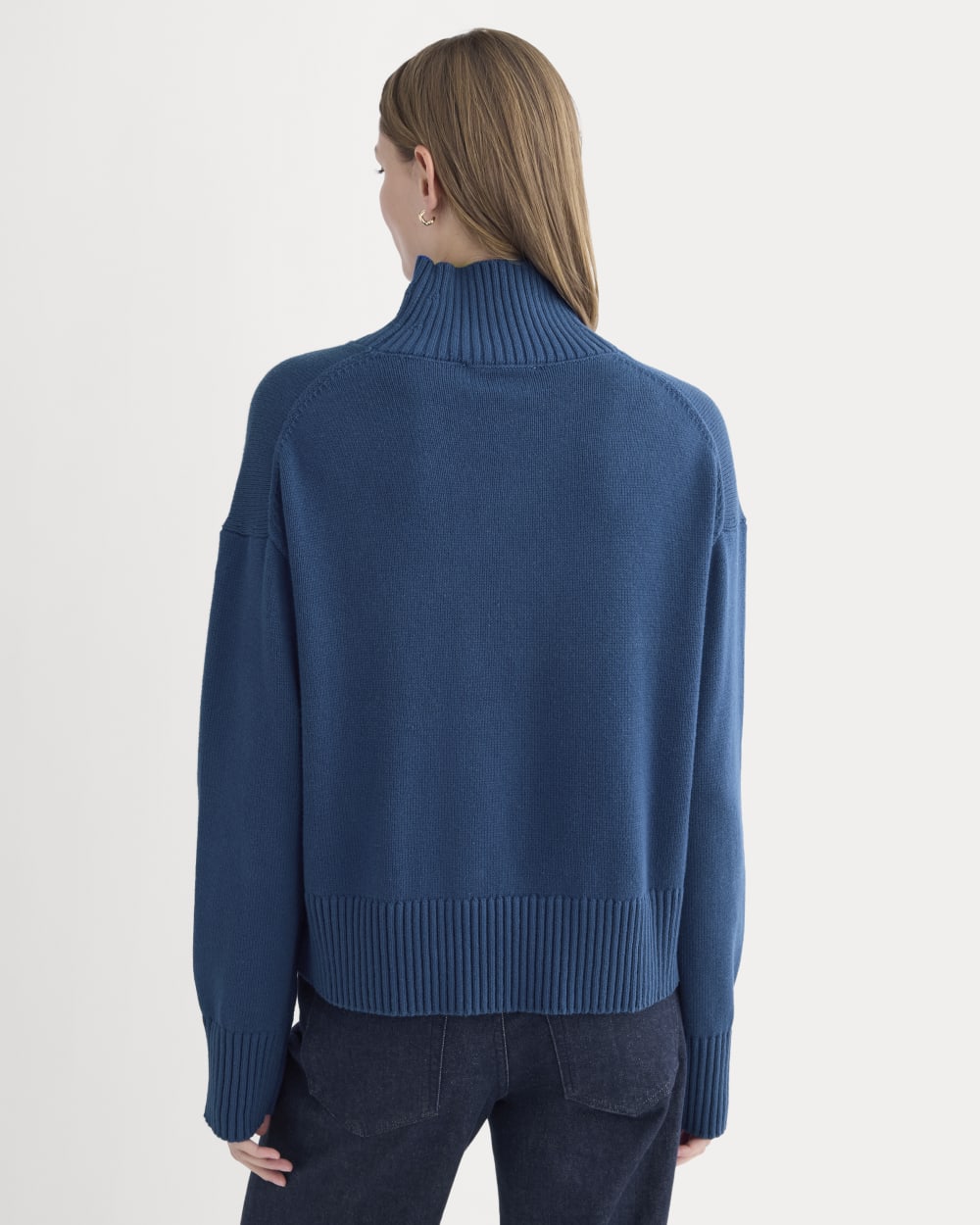 The Boxy Turtleneck in Everyday Cotton | Deep Lazuli Blue