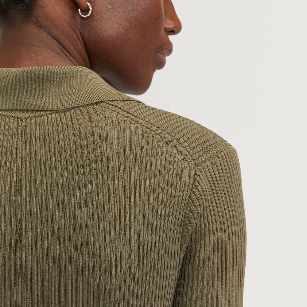 The Ribbed Short-Sleeve Polo Dress | Kalamata