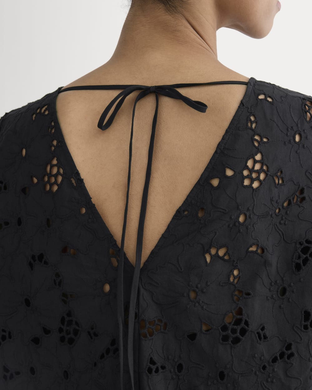 The Eyelet Mini Shift Dress | Black