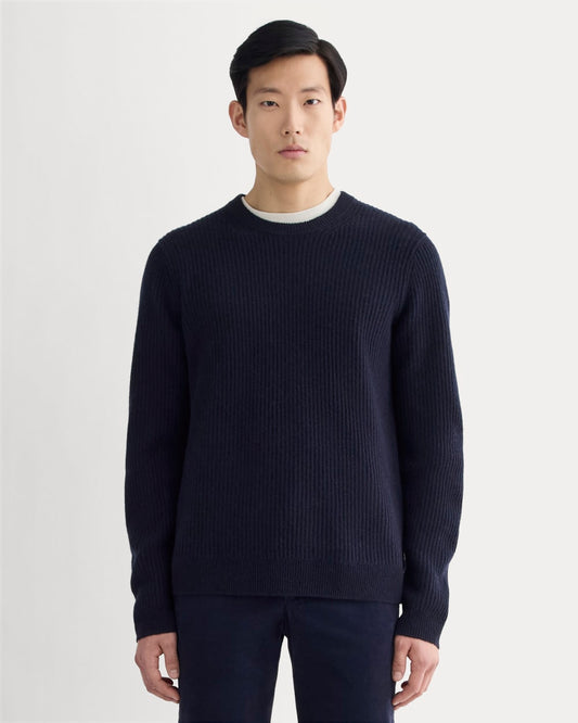 The Fisherman Crew in Wool Cashmere |  Navy