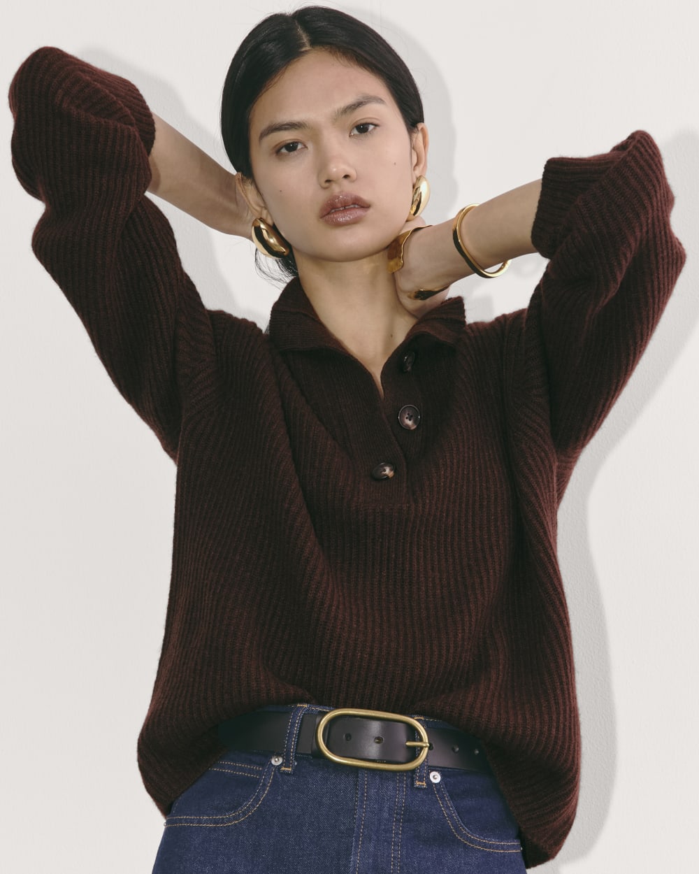 The Cocoon Henley in Wool Cashmere | Americano