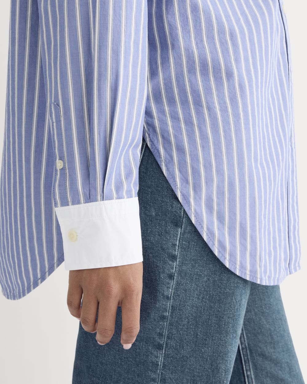 The Oversized Shirt in Ultrasoft Cotton | Dutch Blue / Bone