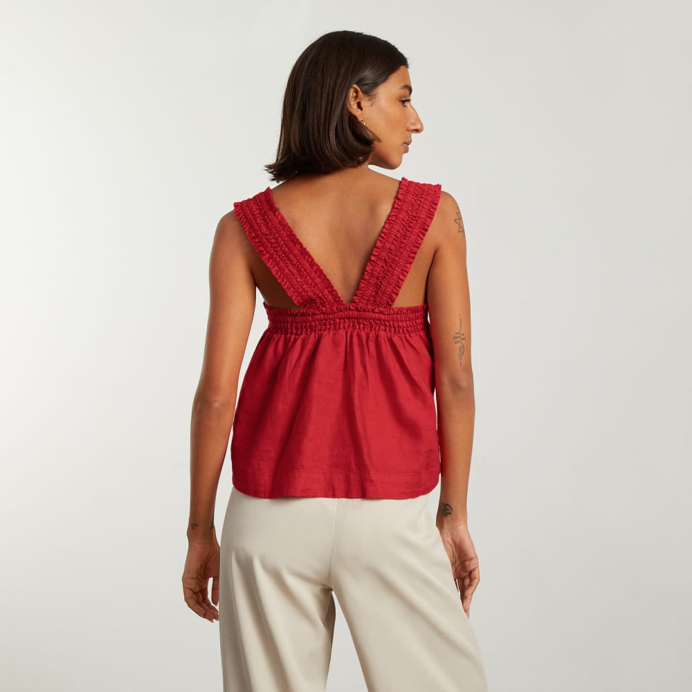 The Smocked Linen Cami | Goji Berry