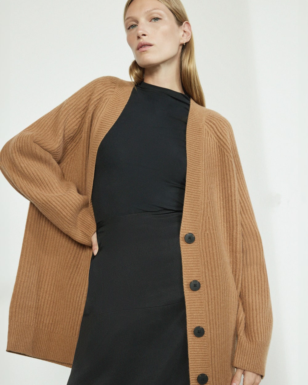 The Felted Merino Cocoon Cardigan | Deep Camel