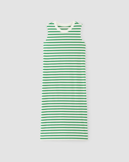 The Weekend Tank Dress | Bone / Grass Green