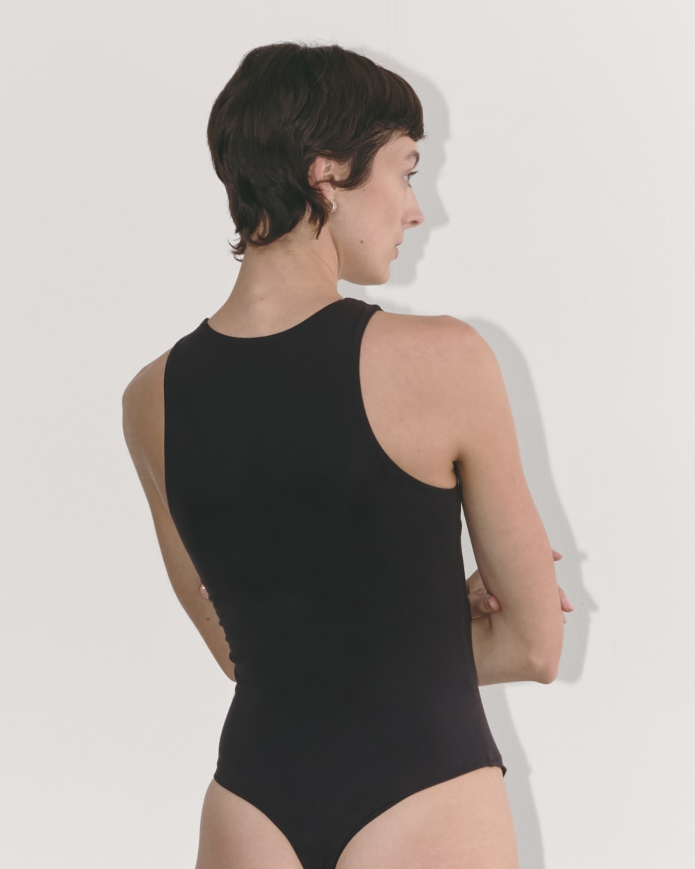 The Cutaway Tank Bodysuit | Black | Thong