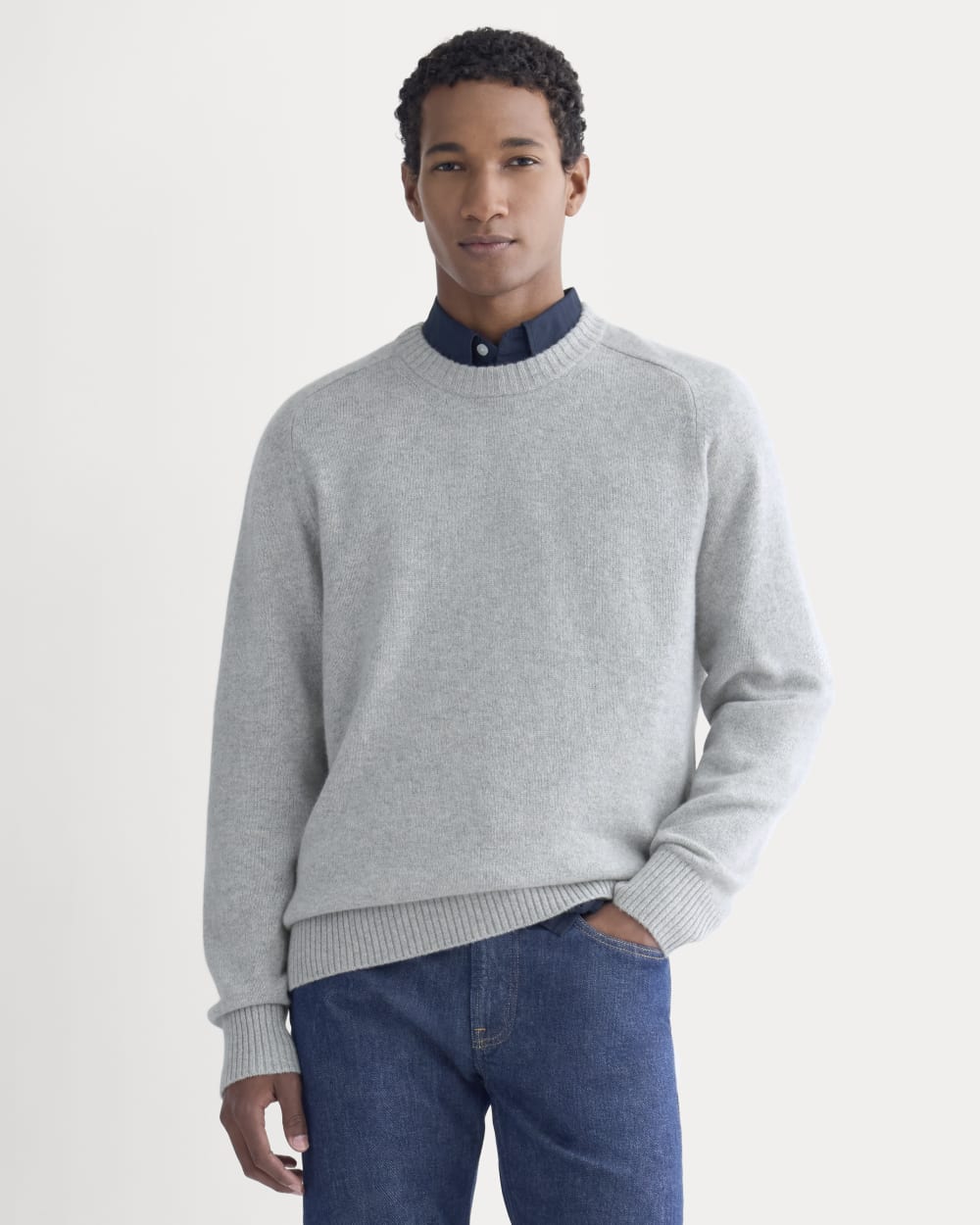 Midweight Cashmere Crew |  Heathered Grey