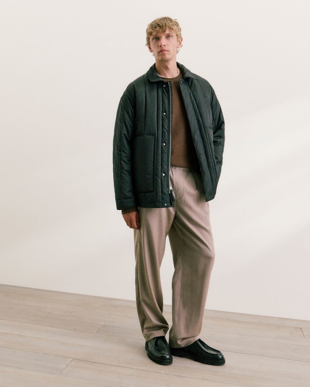 Pleated Trouser in Tailor Twill | Light Taupe