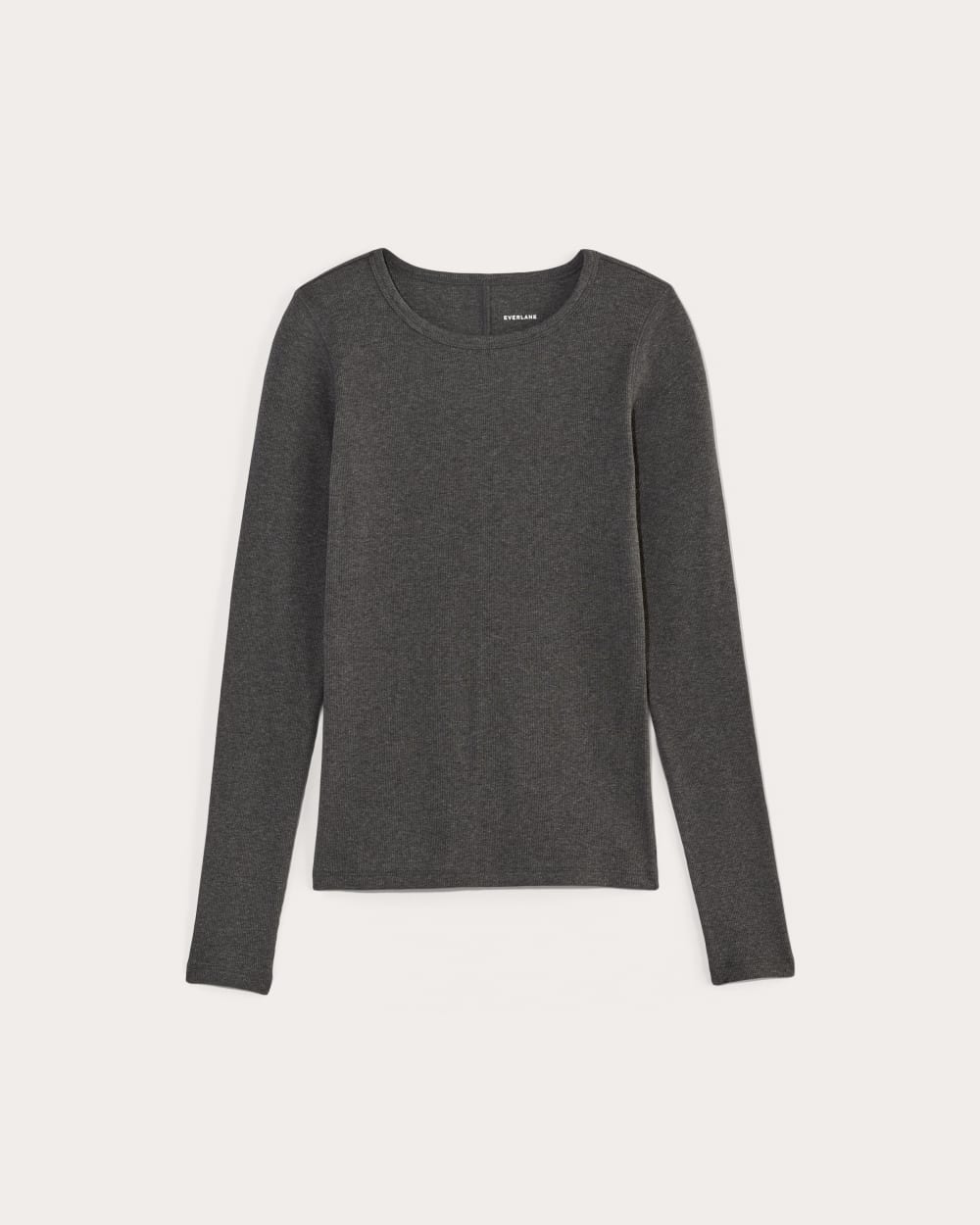 The Luxe Rib Long-Sleeve Crew | Heathered Soot