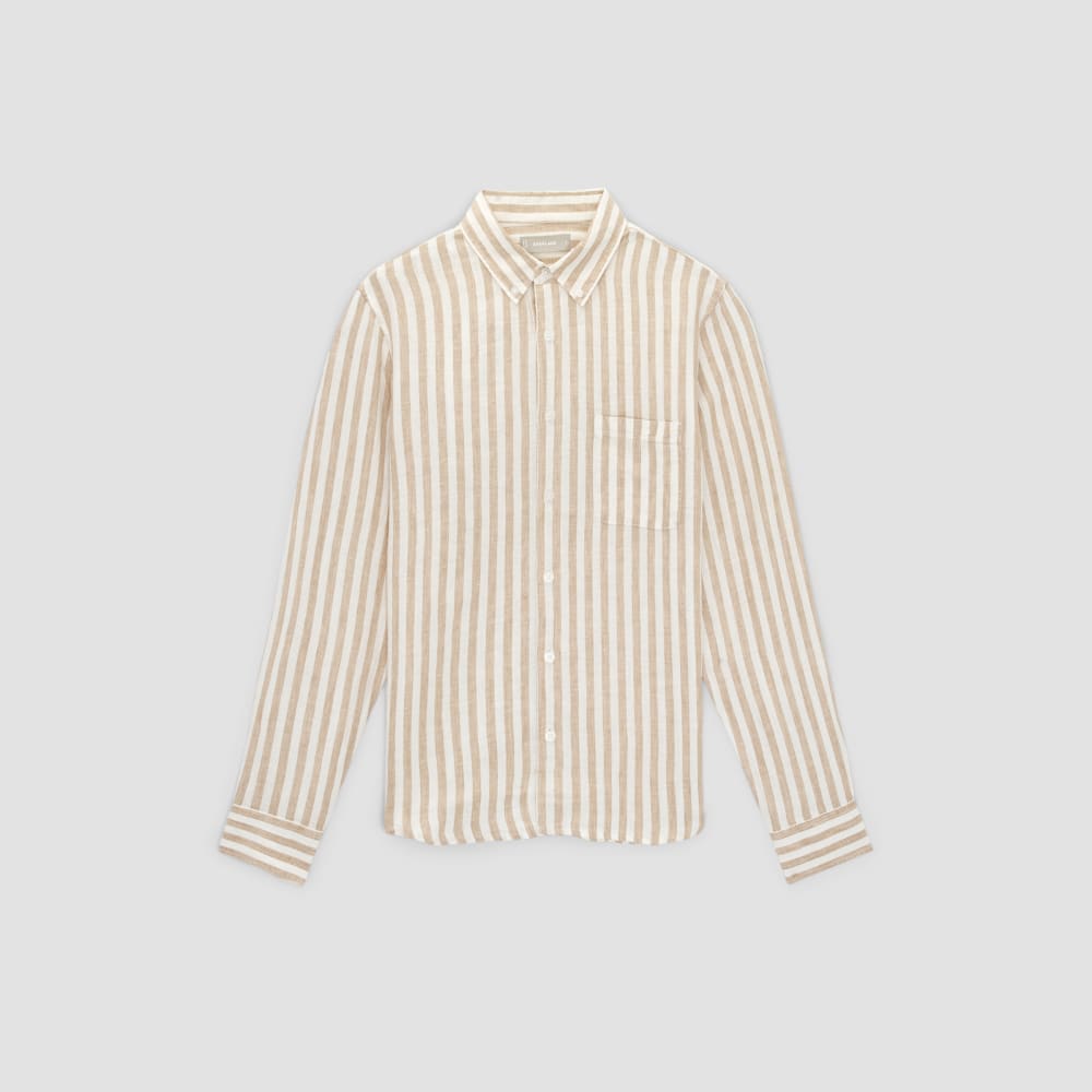 The Classic Shirt in Linen | Bone / Caramel