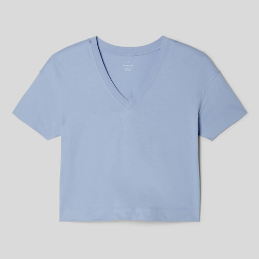 The Organic Cotton Slouchy V-Neck | Periwinkle