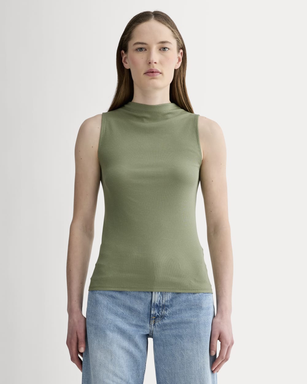 The Luxe Rib Funnel-Neck Tank | Sagebrush