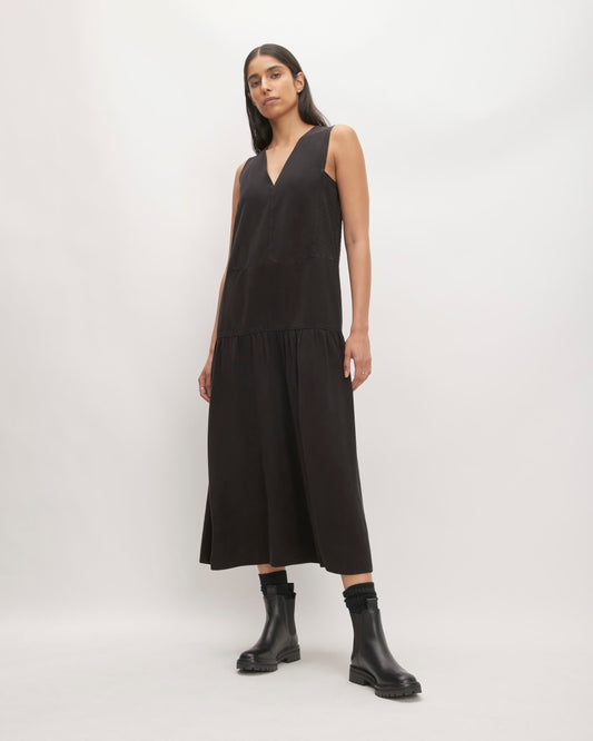 The TENCEL™ V-Neck Dress | Black