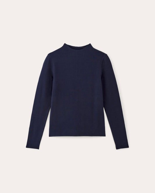 The Form Funnel-Neck Tee | Navy