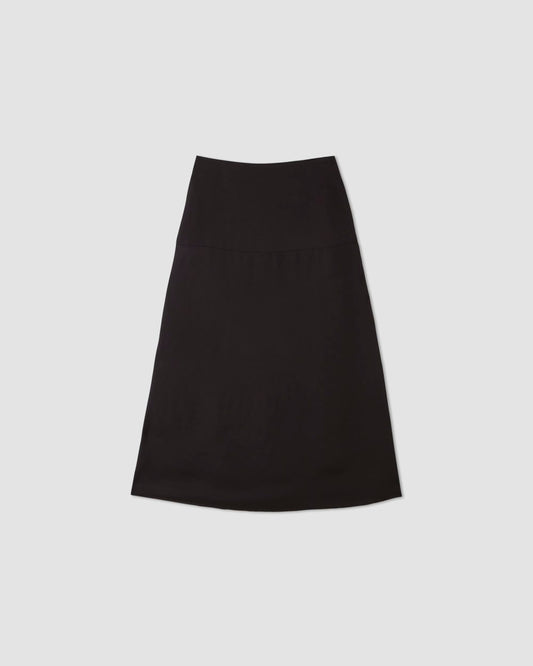 The Hammered Satin Slip Skirt | Black