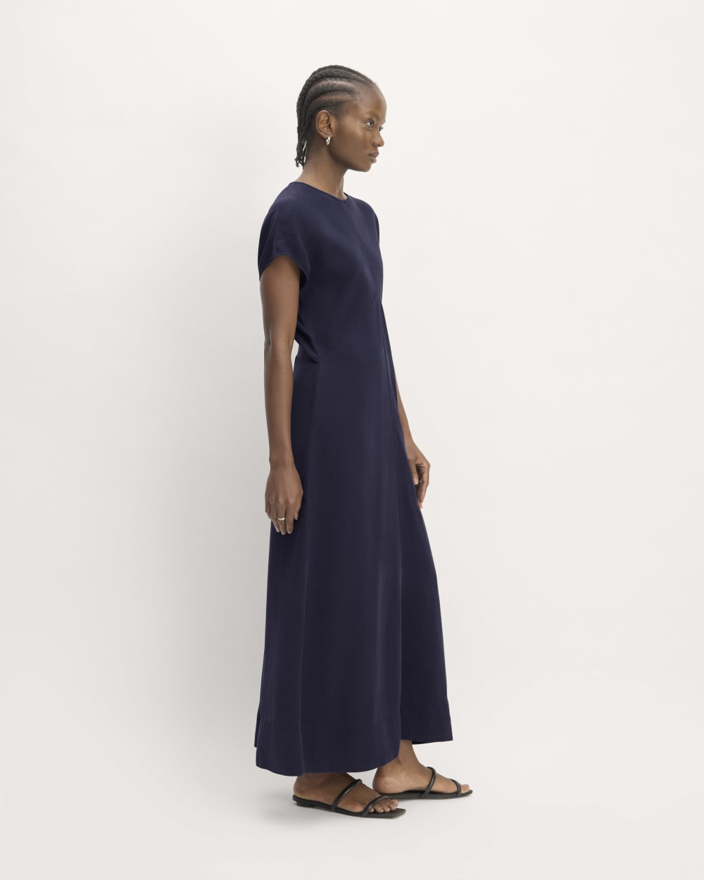 The TENCEL™ Short-Sleeve Midi Dress | Navy