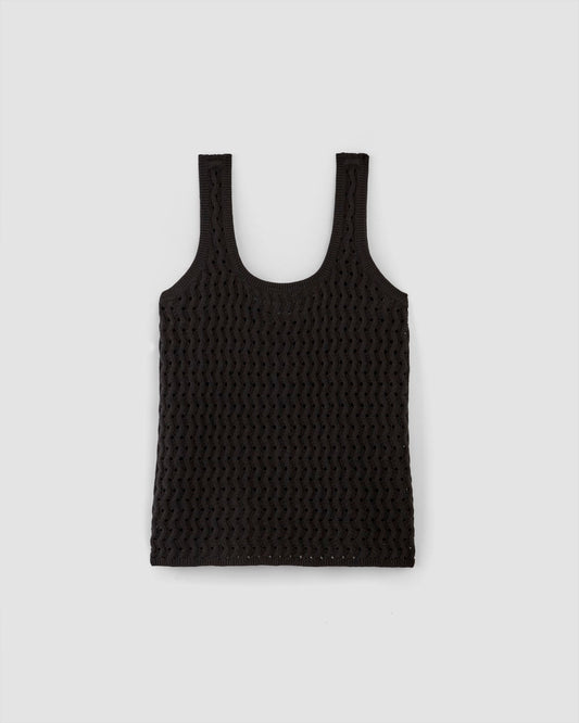The Crochet Knit Tank | Black