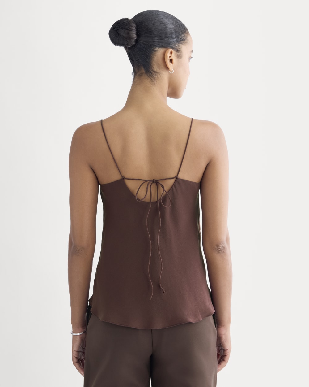 The Tie Back Cami in Washable Silk | Deep Plum