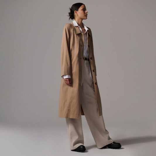 The Gathered Drape Trench | Ash Brown