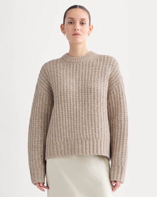 Waffle Sweater in Cloud | Heathered Oatmeal