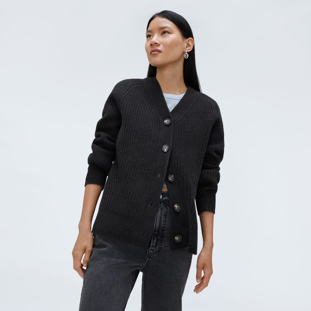 The Felted Merino Cardigan |  Black