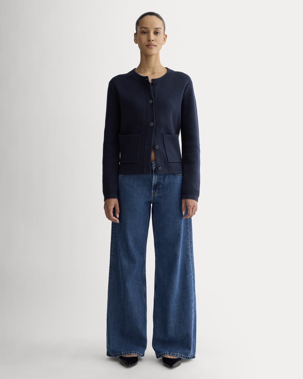 The Crew Cardigan in Everyday Cotton | Navy