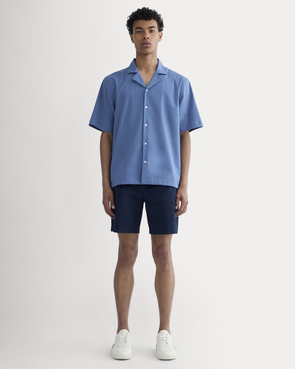 The Seersucker Resort Shirt | Soft Cobalt