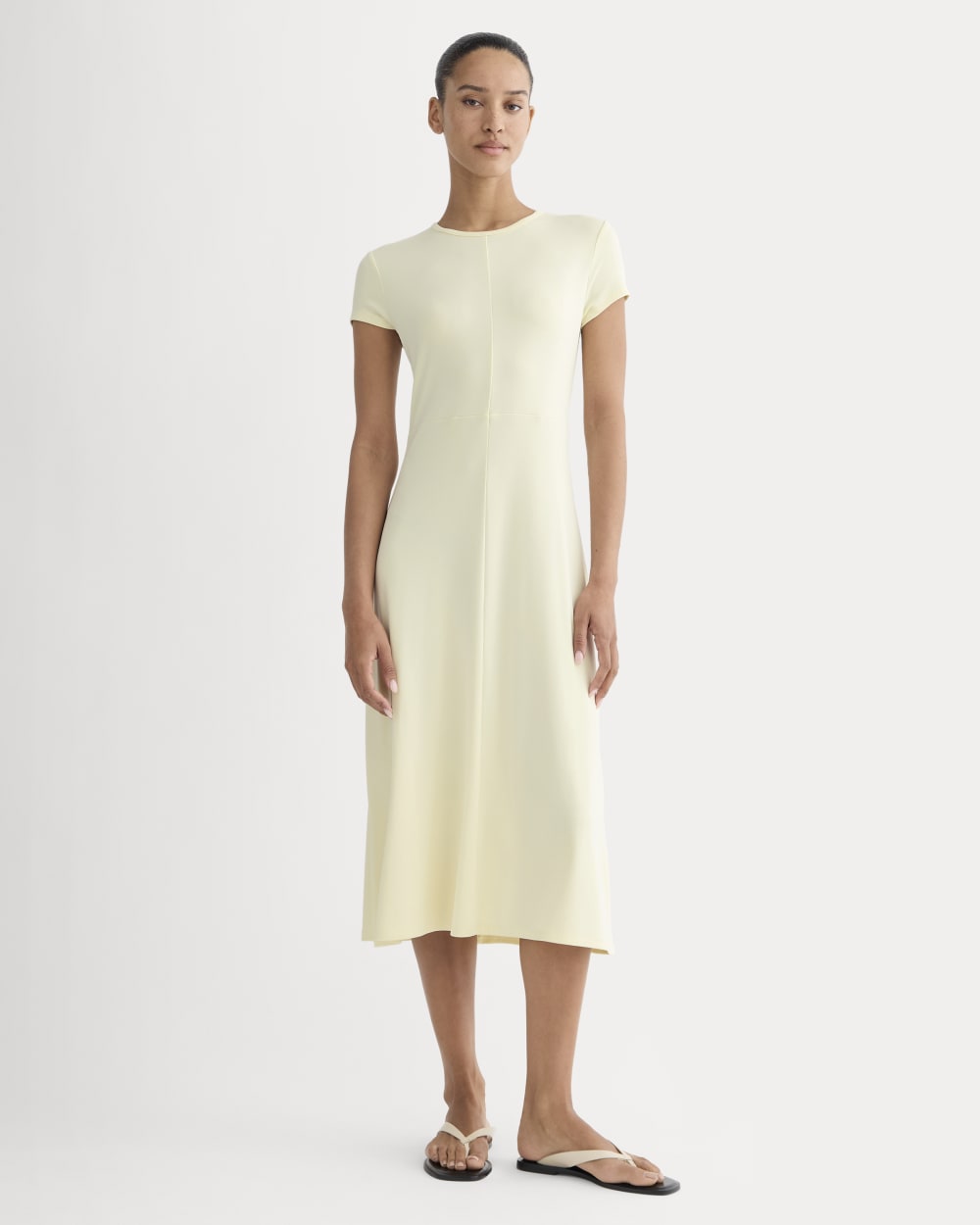 Midi Tee Dress in Butterknit | Light Yellow