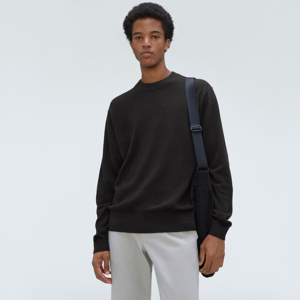 The Merino-Blend Crewneck Sweater | Black