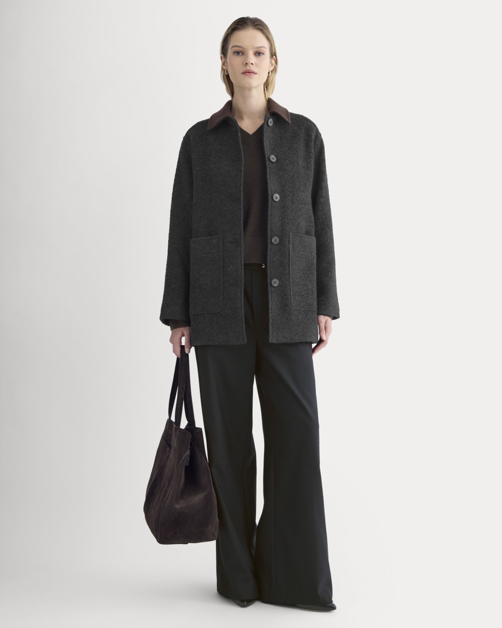 Italian Car Coat | Carbone/Black