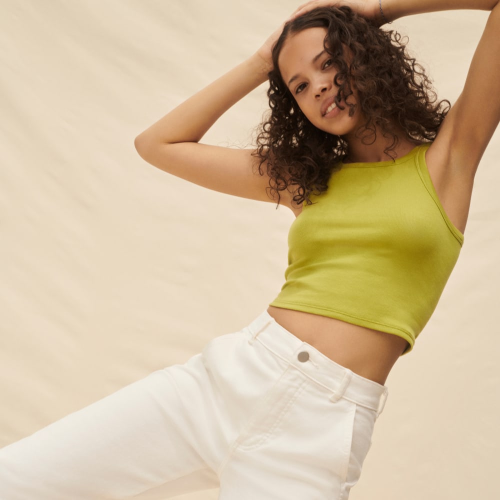 The Pima Micro-Rib Short Tank | Pepper