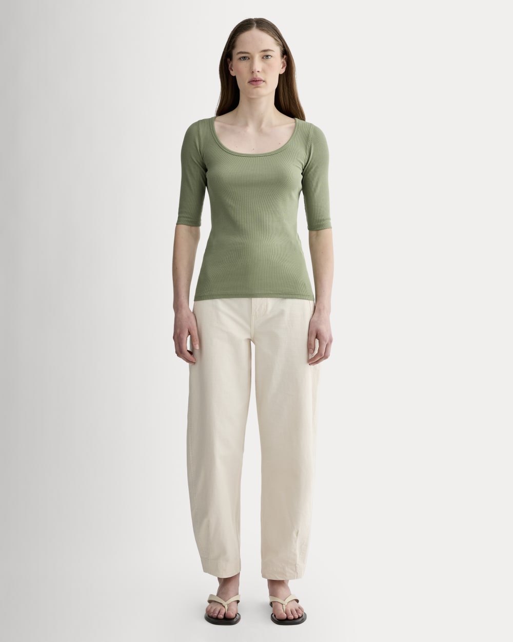 The Luxe Rib Scoop-Neck Tee | Sagebrush