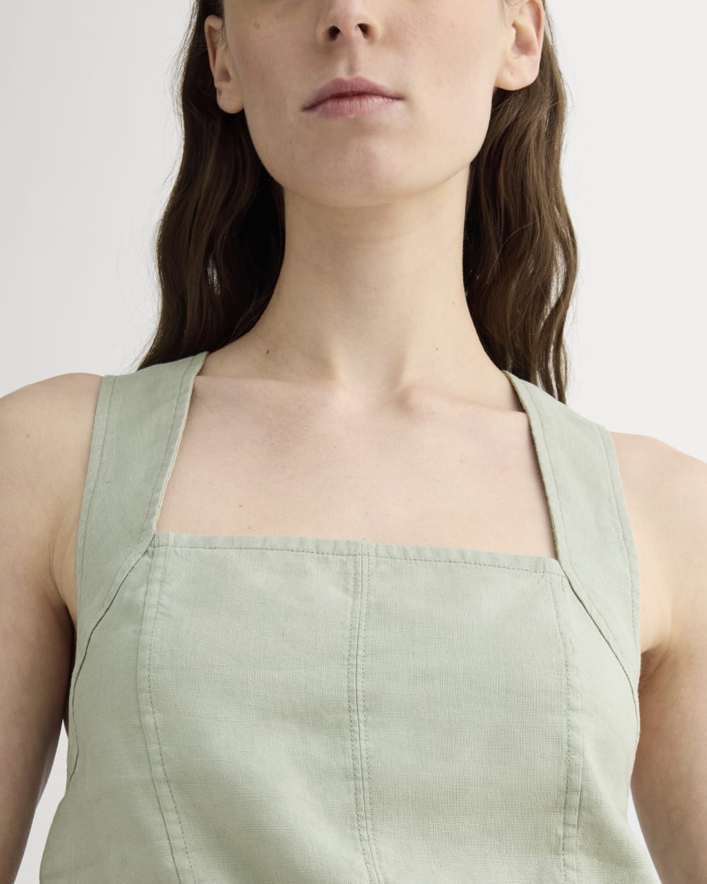 The Crossback Tank in Linen | Seagrass