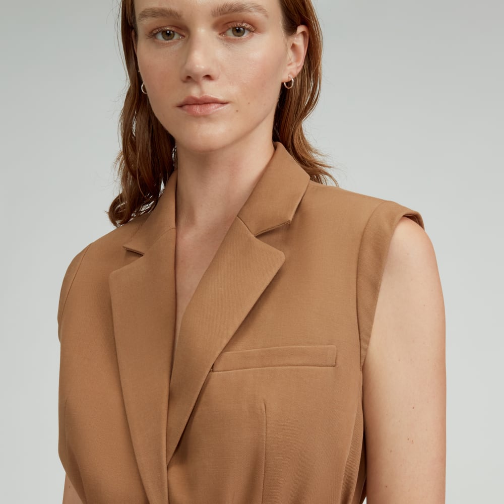 The Sleeveless Blazer in Buttersmooth | Toasted Coconut