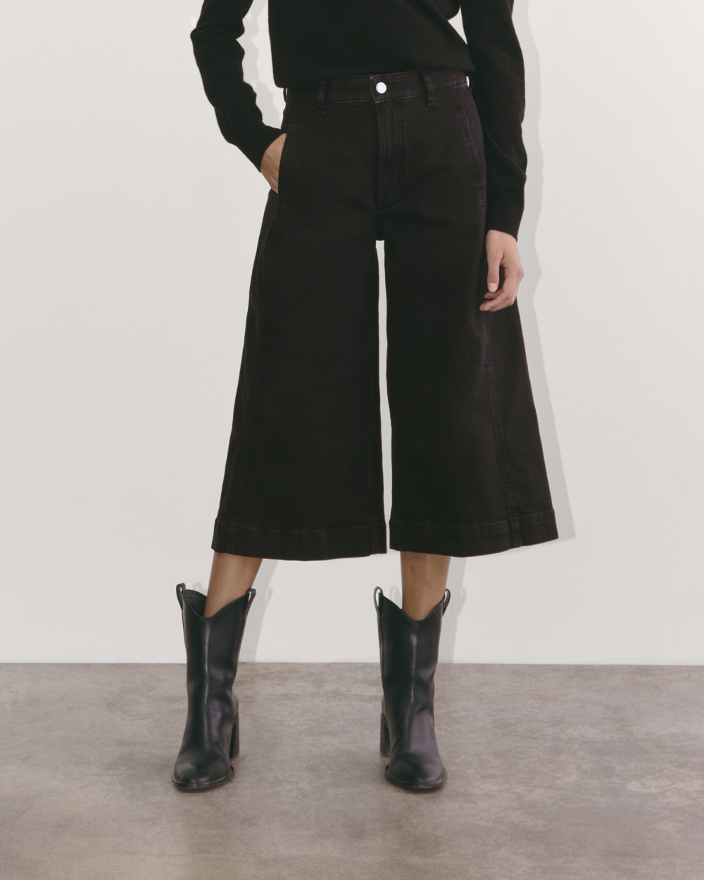 The Denim Culotte | Tumbled Black