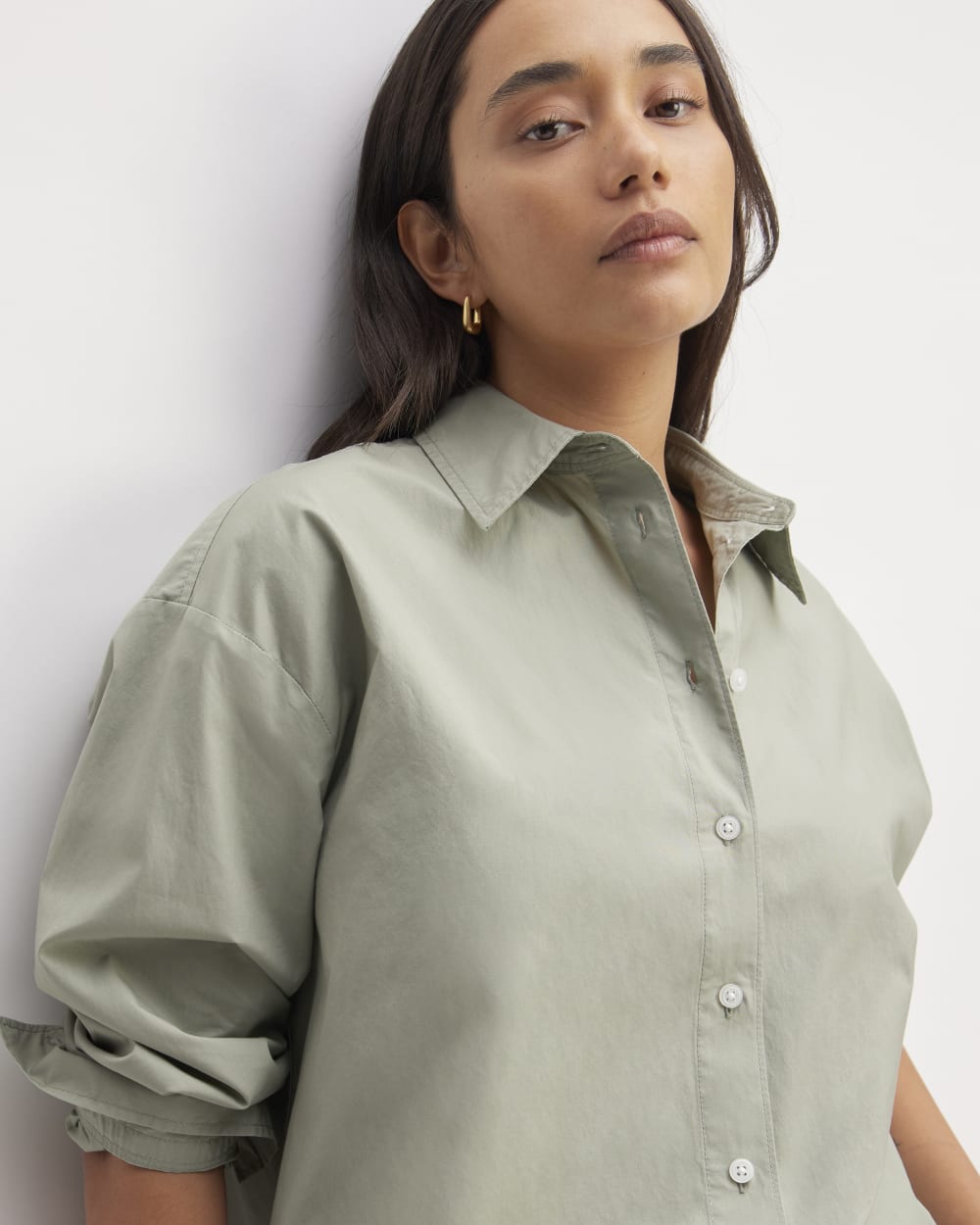 The Supima® Cotton Boyfriend Shirt | Sage Green
