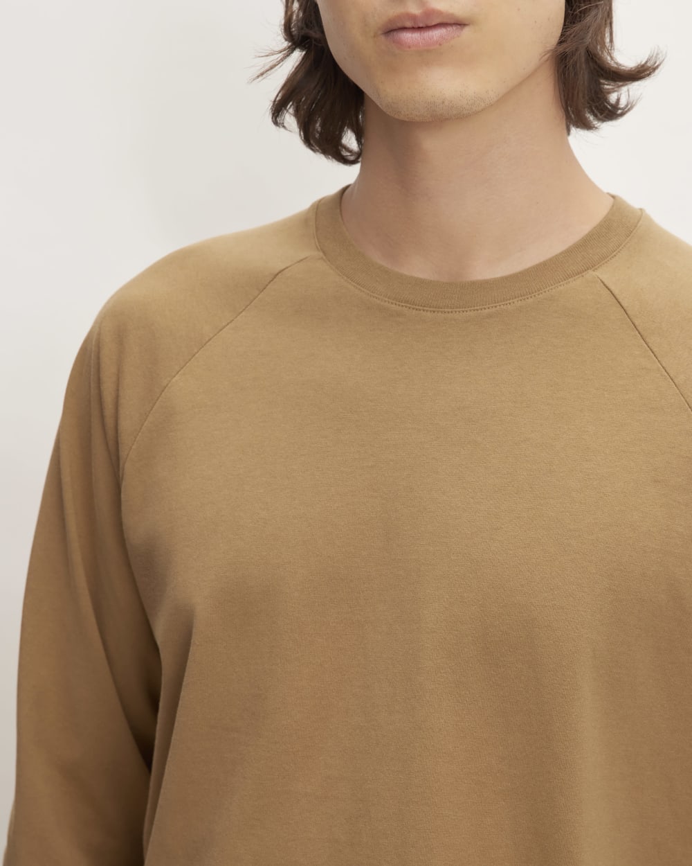 The Premium-Weight Long-Sleeve Crew | Uniform | Toasted Coconut