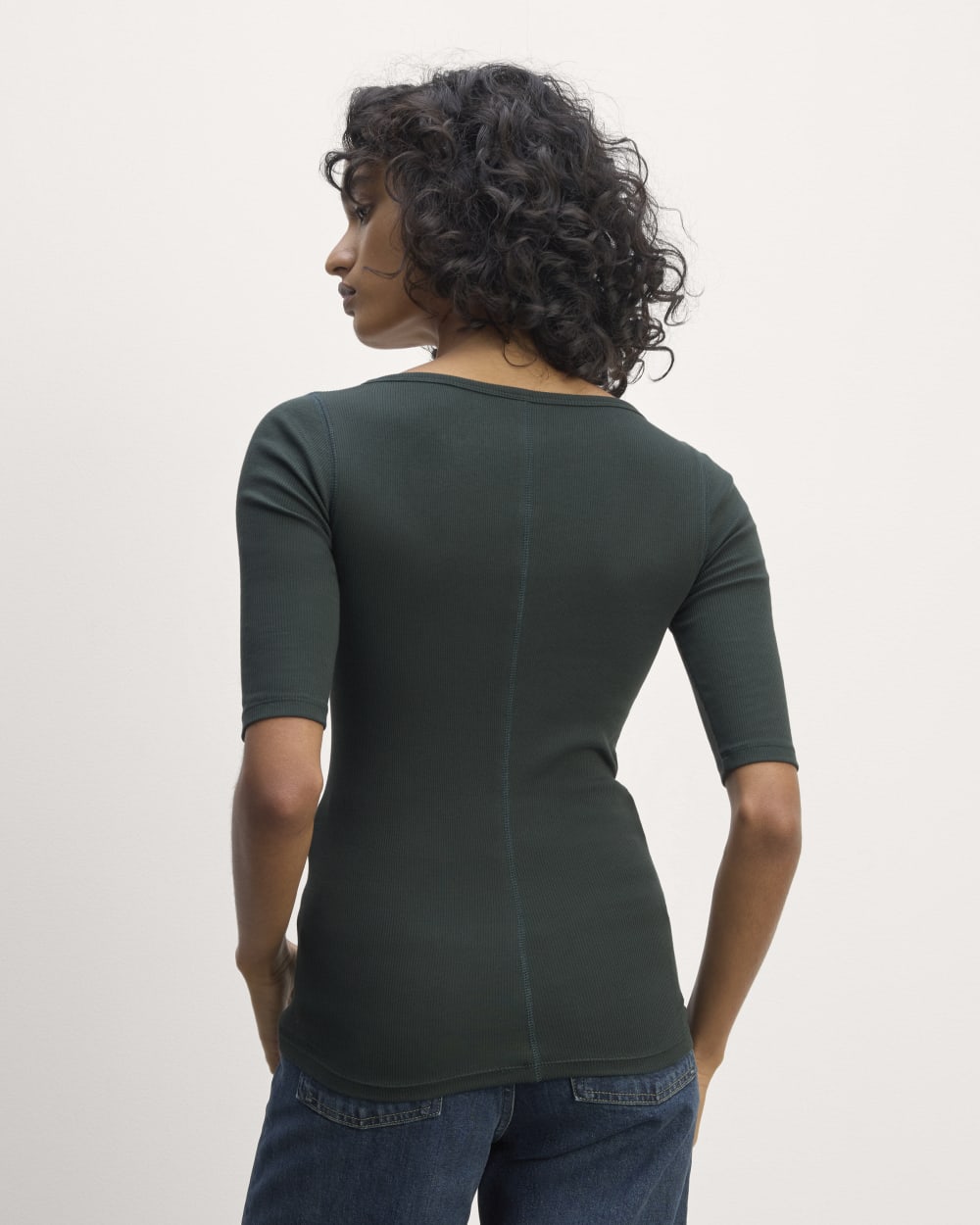 The Luxe Rib Scoop-Neck Tee | Scarab