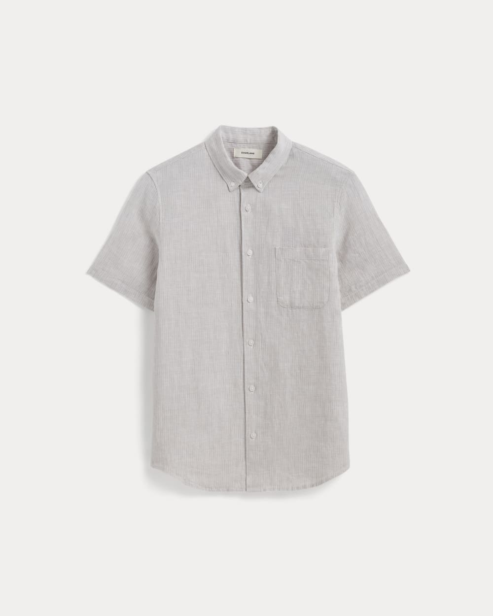 The Classic Short-Sleeve Shirt in Linen | Stone / White