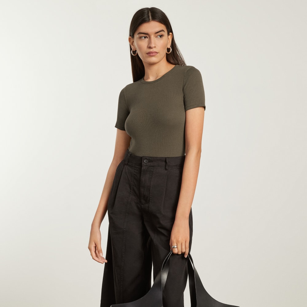 The Pima Micro-Rib Crew Tee | Beech