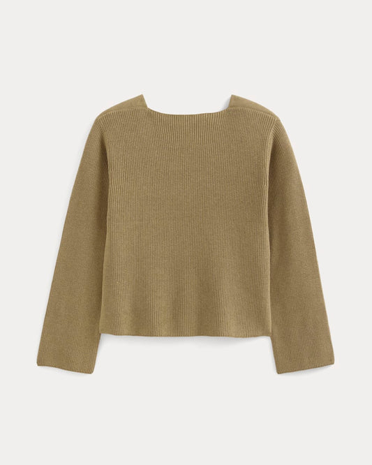 The Boatneck Top in Everyday Cotton | Dark Heathered Camel