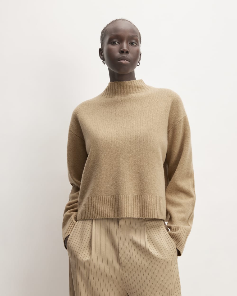 The Good Merino Wool Mockneck Sweater | Light Camel