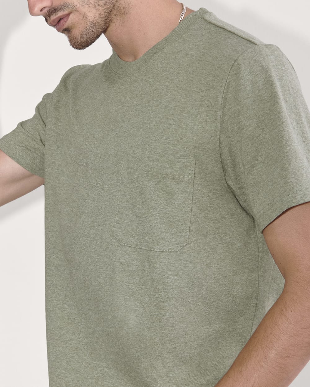 The Premium-Weight Pocket Tee | Uniform | Heather Sage Green