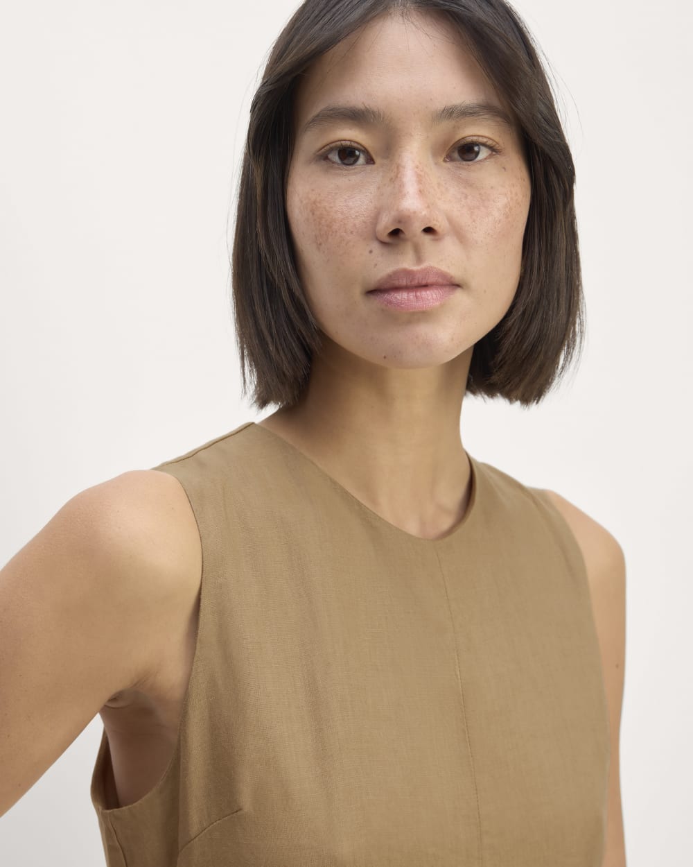 The Linen Belted Midi Dress | Tiger's Eye