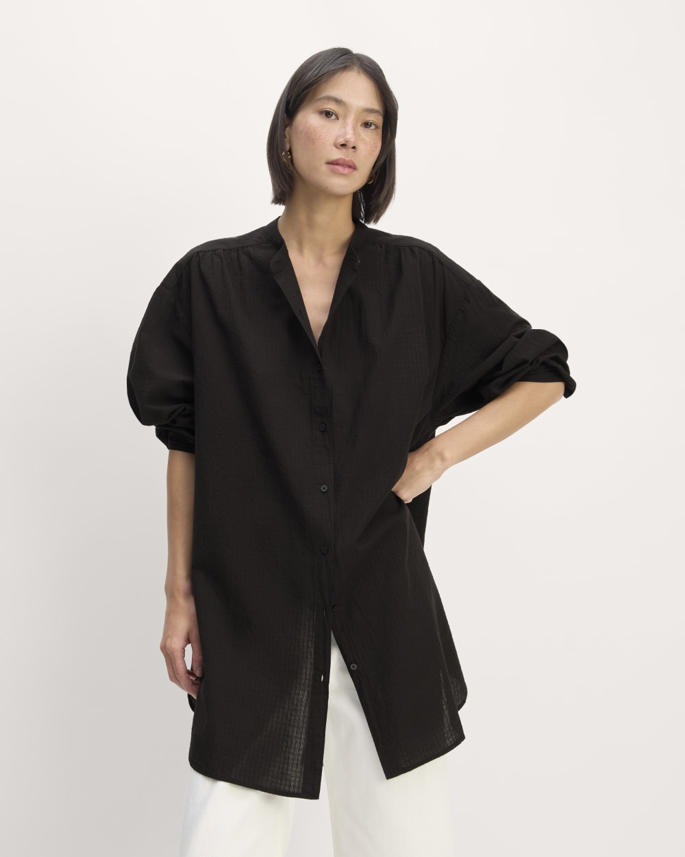 The Gauze Oversized Shirt | Black
