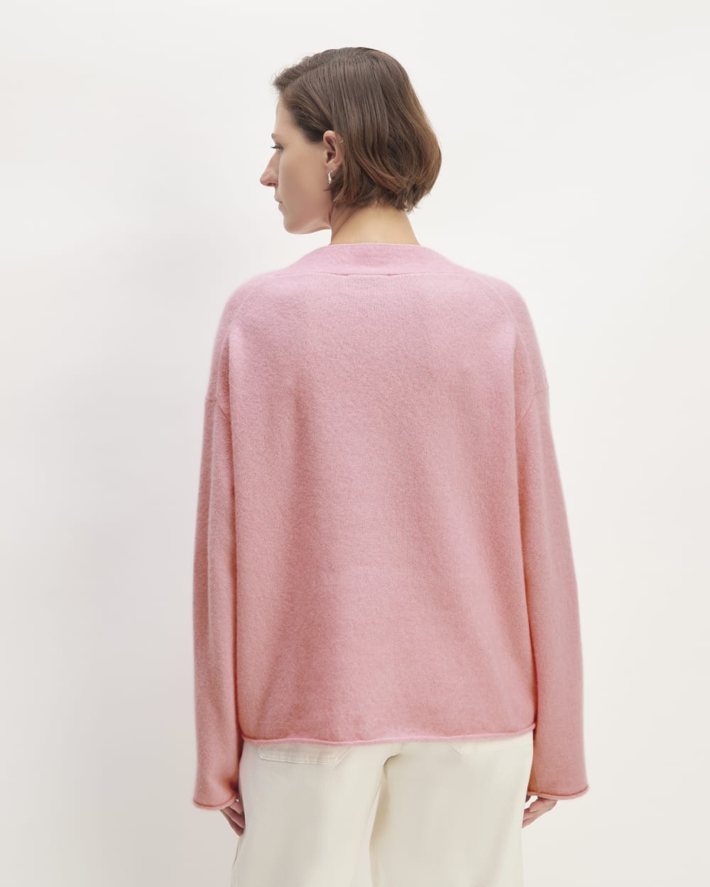 The Cozy-Stretch V-Neck Sweater | Pink Peony