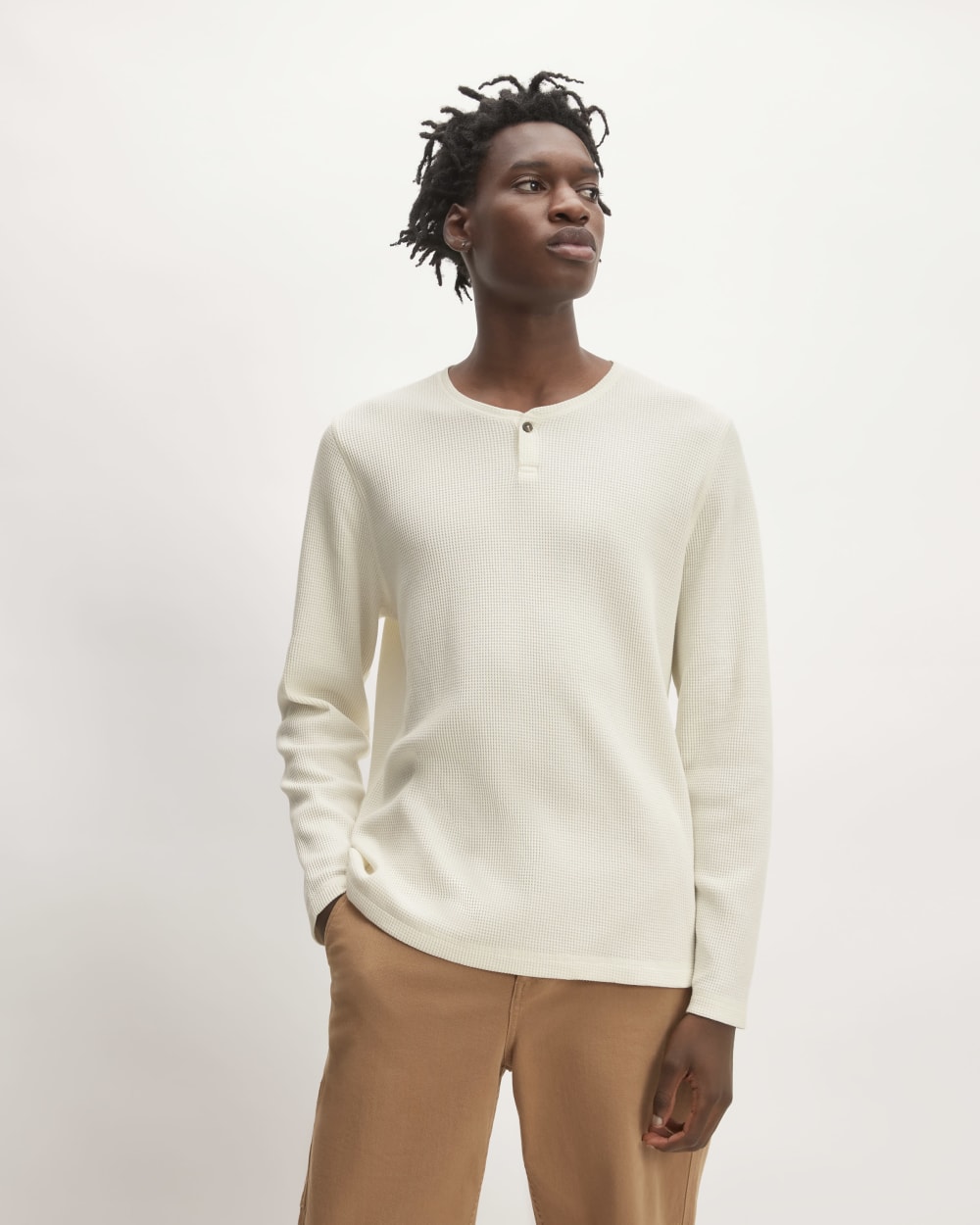 The Waffle Long-Sleeve Henley | Bone