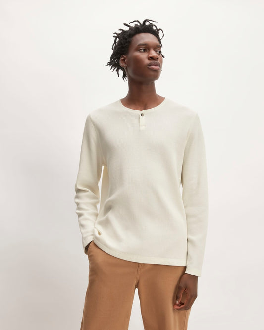 The Waffle Long-Sleeve Henley | Bone