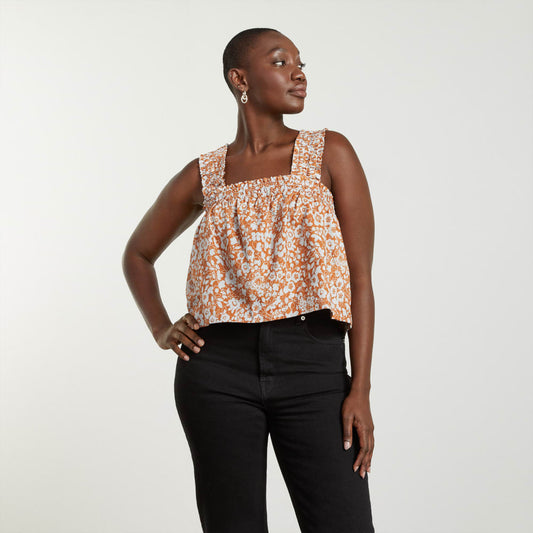 The Smocked Linen Cami | Honey Floral